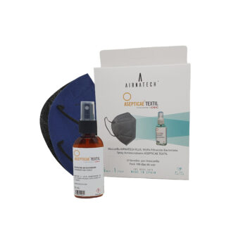Spray Antimicrobiano Asepticae Textil Airnatech + Pack 5 Mascarillas Azul Marino