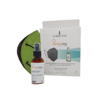 Spray Antimicrobiano Asepticae Textil Airnatech + Pack 5 Mascarillas Verde Militar