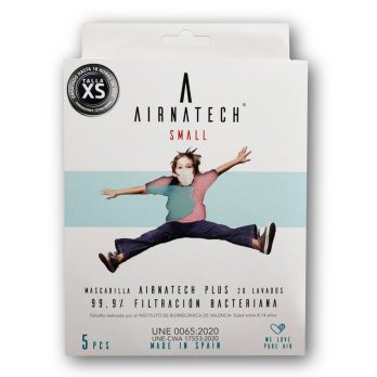 Pack 5 unidades Mascarilla Airnatech 20 lavados Rosa Palo talla niños TALLA XS