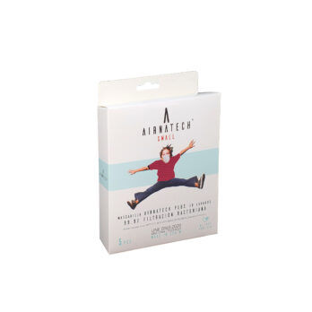 Pack 5 unidades Mascarilla Airnatech 20 lavados granate para niños TALLA S