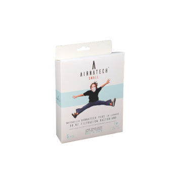 Pack 5 unidades Mascarilla Airnatech 20 lavados negra para niños TALLA S
