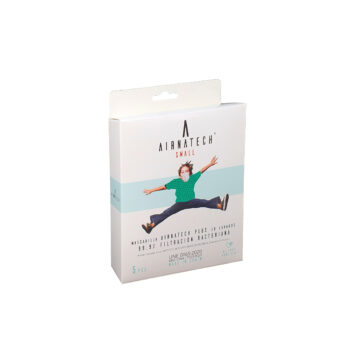 Pack 5 unidades Mascarilla Airnatech 20 lavados verde esmeralda talla niños TALLA S