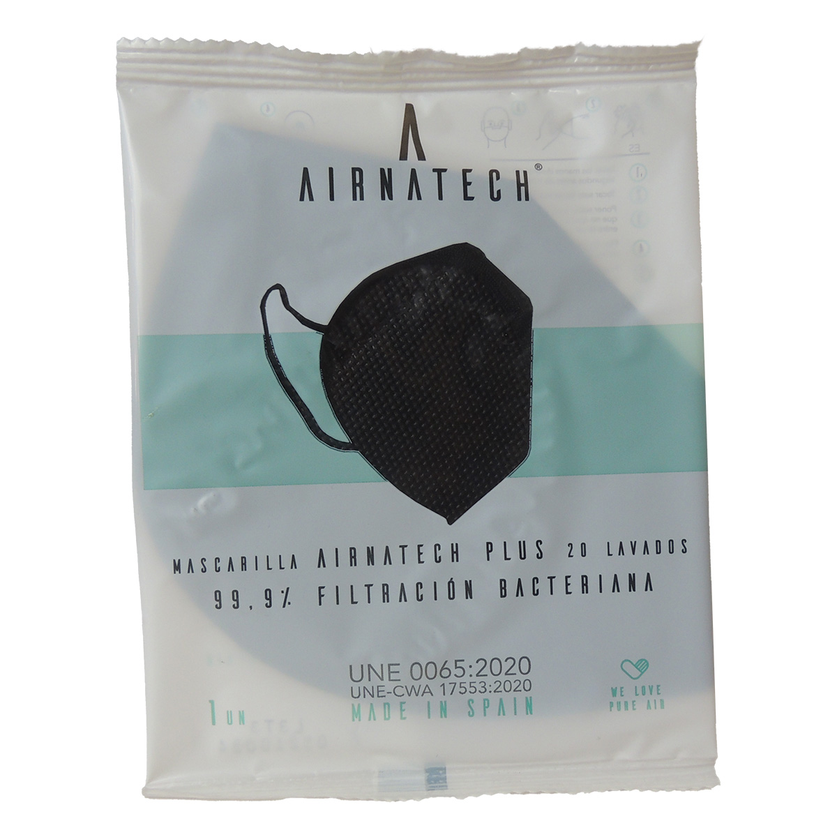 Pack mascarillas Airnatech FFP2 EN 149 negra - Imagen 4