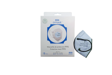 Pack mascarillas FFP2  Omask Celeste talla  XS - Imagen 2