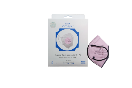 Pack mascarillas FFP2  Omask  Rosa talla  XS - Imagen 2